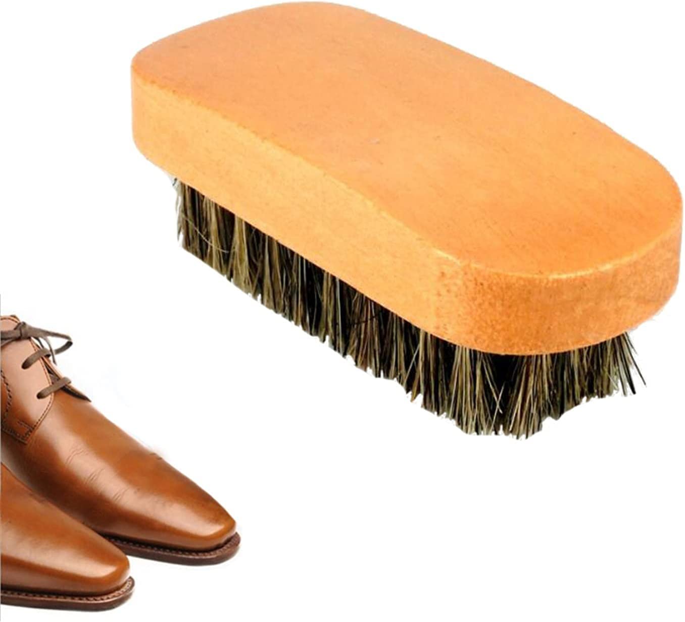 Cepillo for zapatos, cepillos for lustrar zapatos de crin de caballo con cerdas de pelo de caballo for botas, cepillo de limpieza for el cuidado del cuero de los zapatos for cepillo for botas