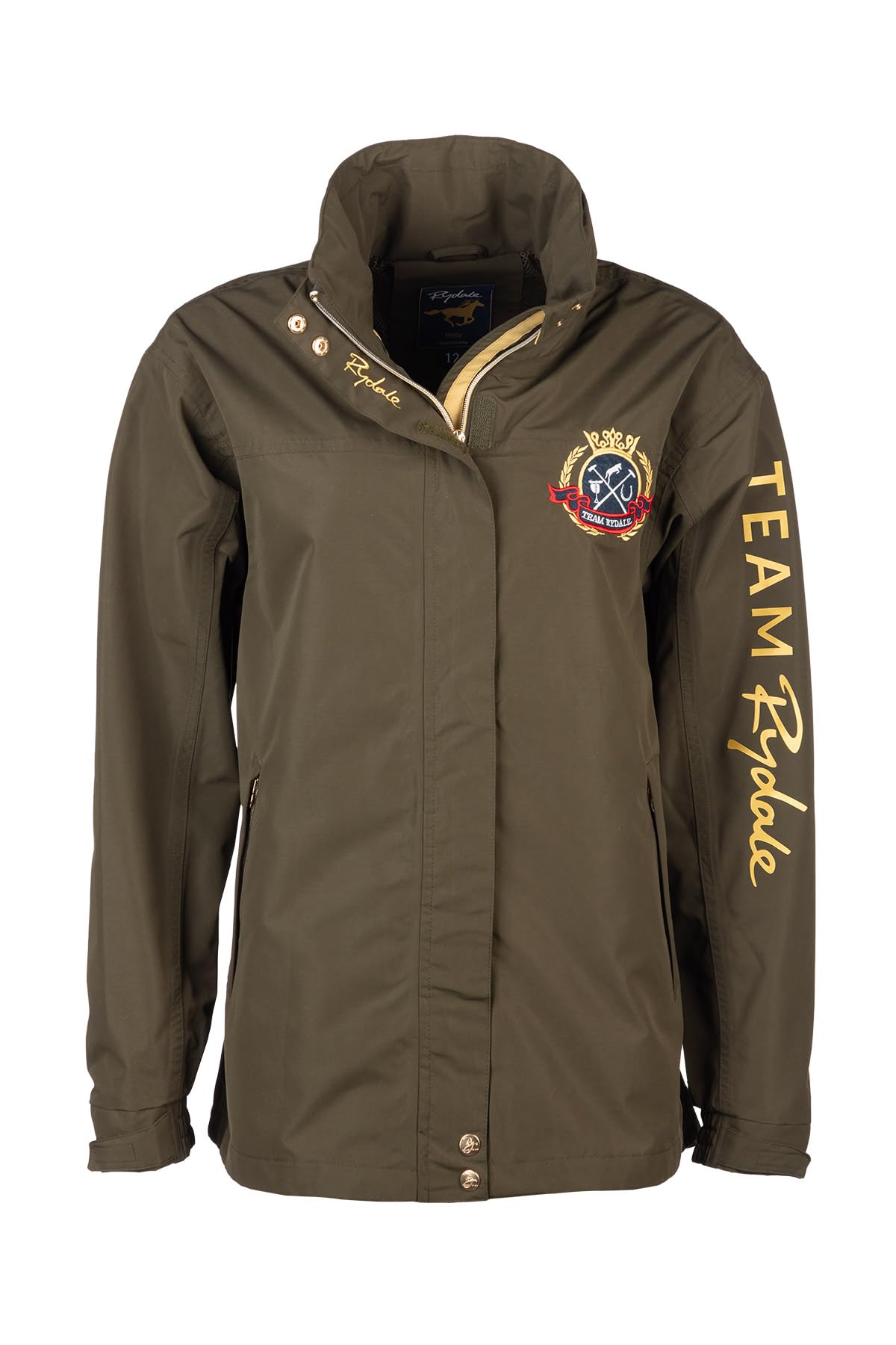 Rydale Women's Dark Khaki Emblem Jacket Waterproof Coat Jackets Navy Equestrian (Uk, Numeric, 8, Regular, Regular, )