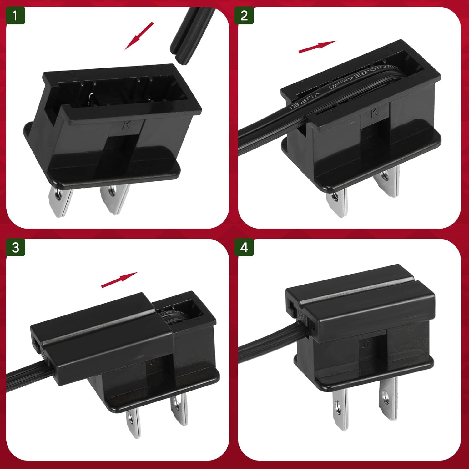 Relaxweex 18/2 Electrical Wire with Extra Vampire PlugsChristmas 18 Awg Extension Wire Landscape for Christmas Lights Outdoor Decoration(300 ft,SPT-1,Black)