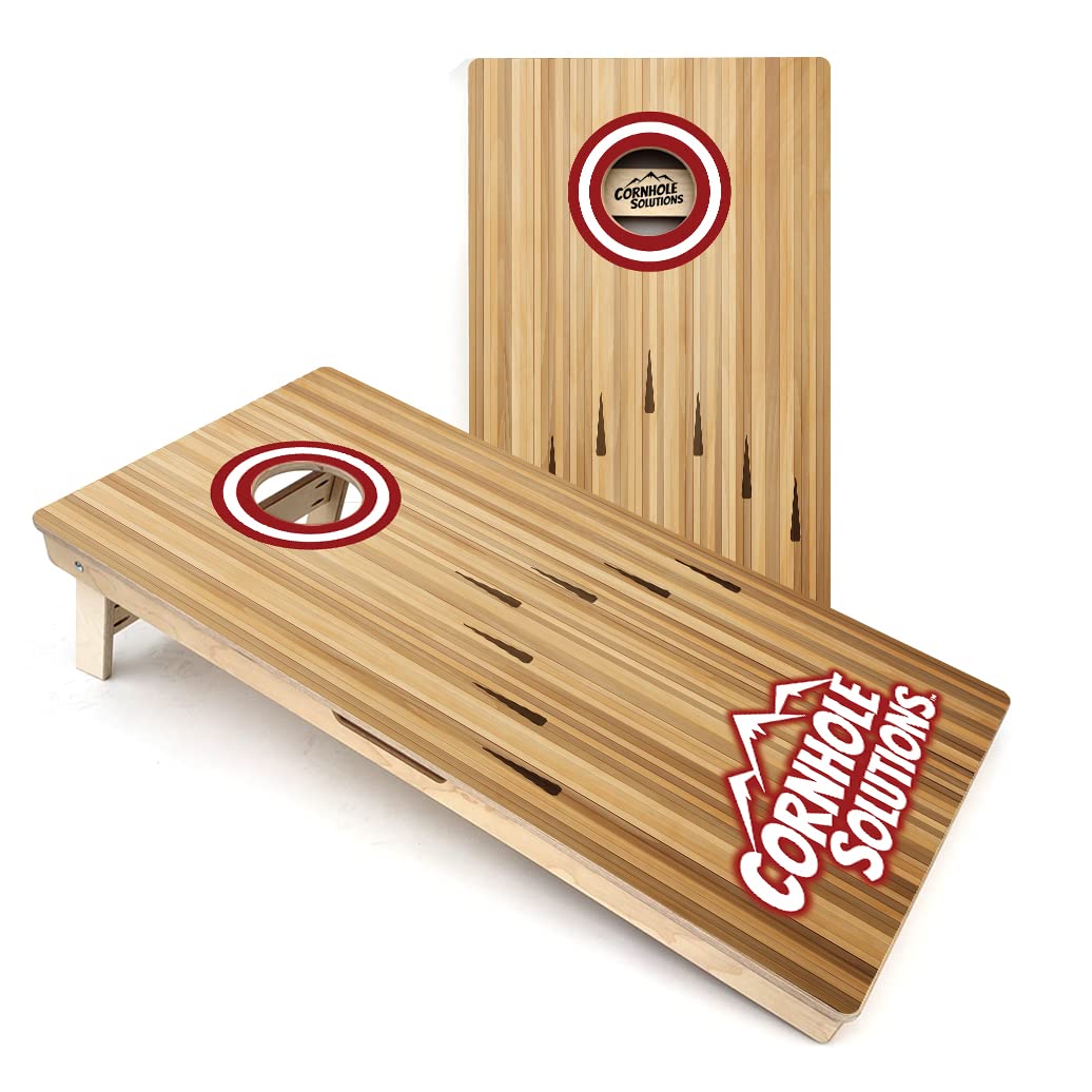 Professional Tournament Grade - Direct Print - Cornhole Set - Cornhole Solutions Bowling Design - Includes (2) 2'x4' Regulation 18mm(3/4") Baltic Birch Cornhole Boards! Score Board Leg Brace!