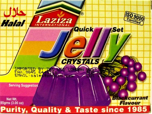 Laziza Halal Gelatina Grosella Negra 85 g (Paquete de 12)