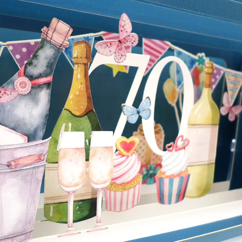 Alljoy Design Message In A Bottle 3D Pop Up Card - 70th Birthday Sailing MIB108 For Sale Online