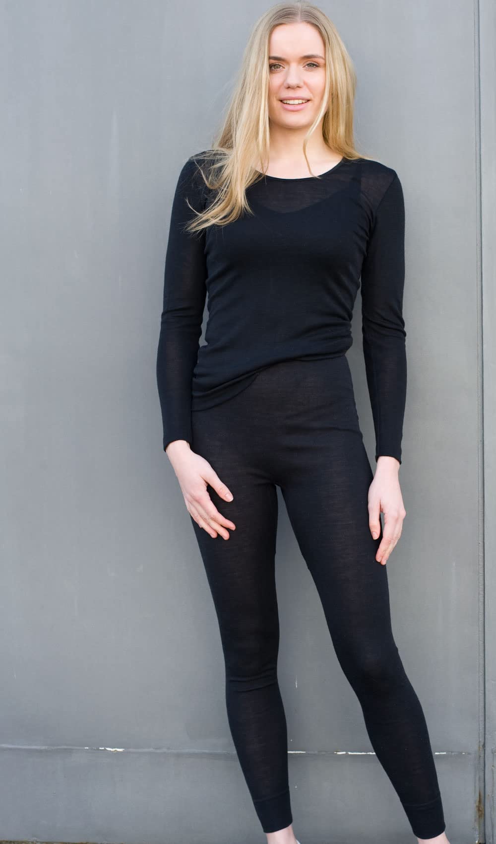 Cosilana, Legging para mujer, 70% lana 30% seda
