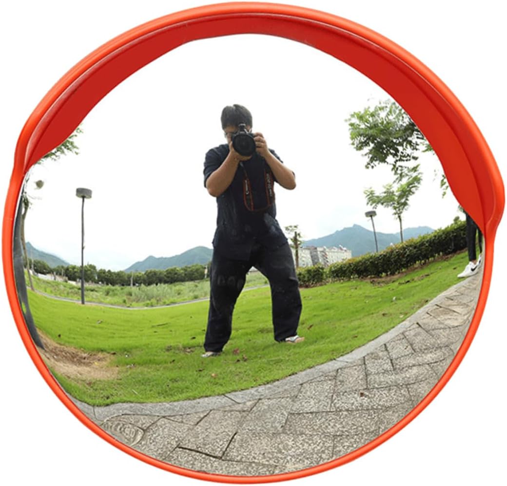 MAGICLULU Wide Angle Traffic Safety Mirror Outdoor Curved Convex Road Mirror for Driveways Blind Spots and Parking Areas Easy Installation with Brackets High Clarity Reflective