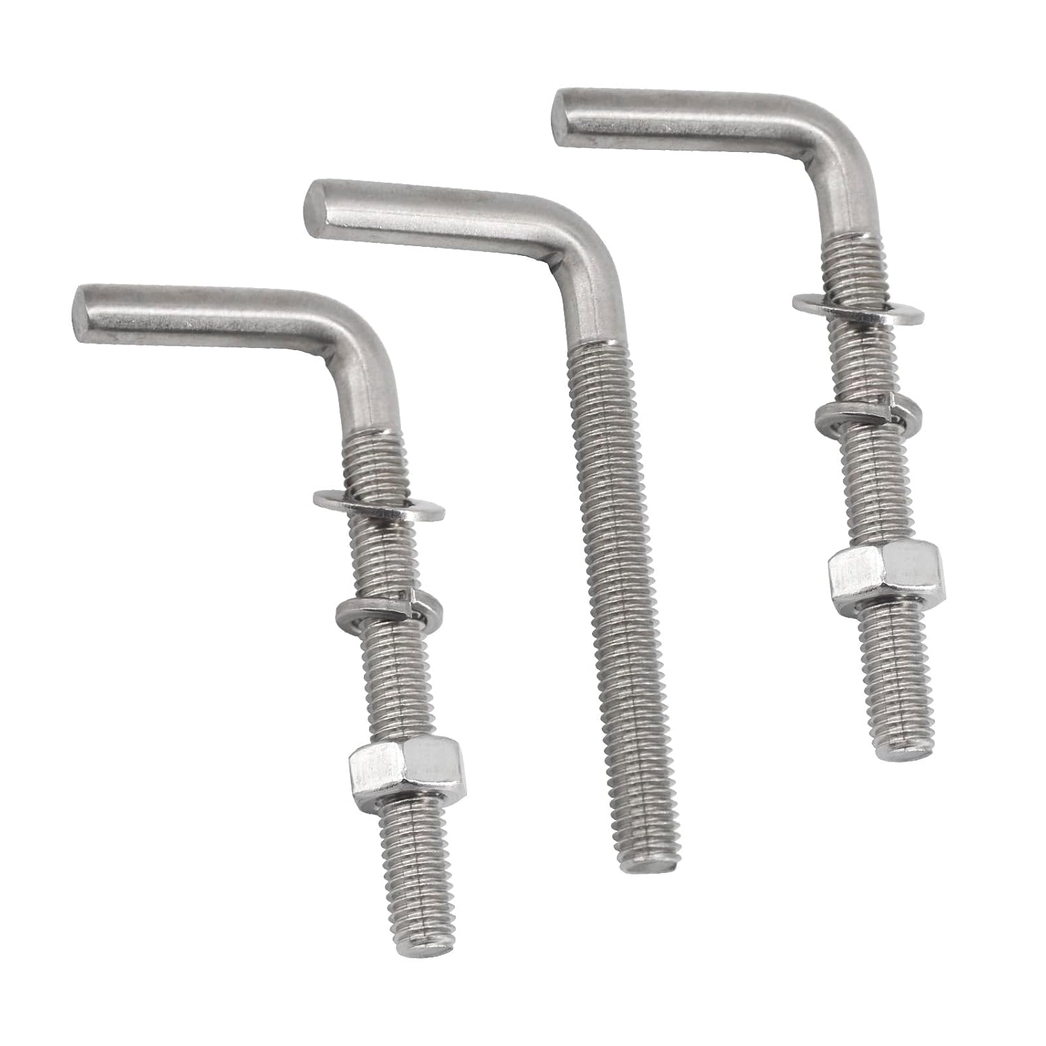 (10 Pieces) M5x120mm L Shaped Threaded Bolt Kits 304 Stainless Steel Foundation Anchor Bolts Square Screws Hooks For Hanging