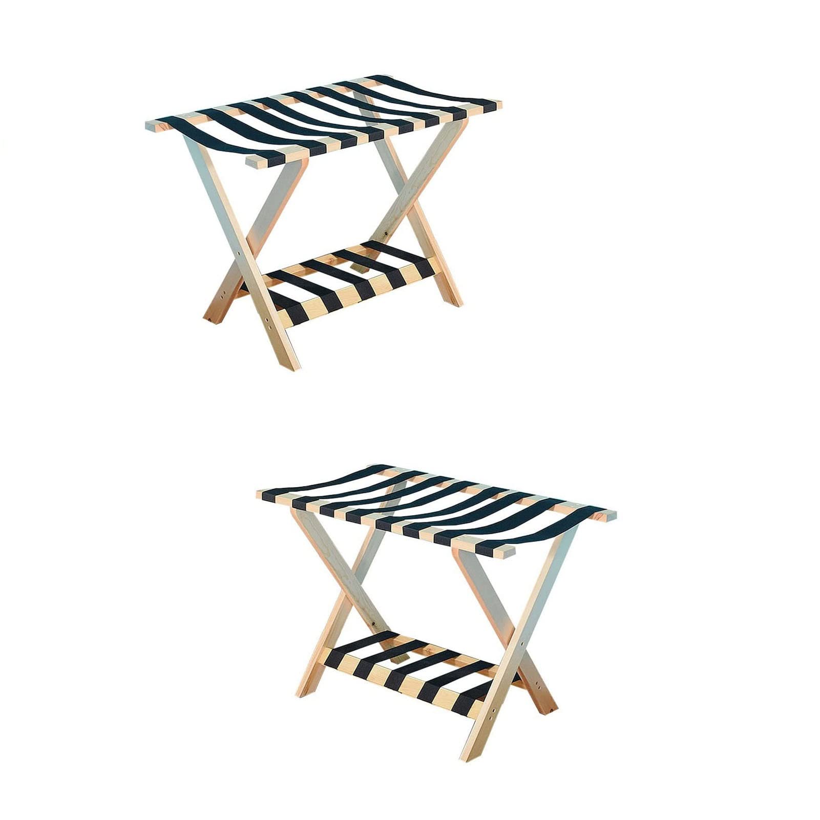 Support de bagages d'hôtel en bois à 2 niveaux design élégant