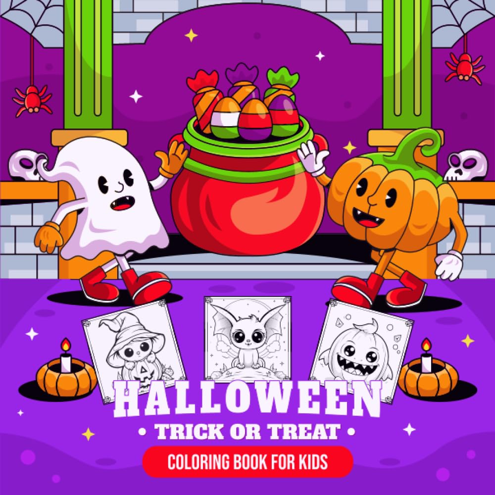 Trick or Treat Halloween Coloring Book for Kids: Spooky Halloween Coloring Pages for kids Filled With Playful Grinning Pumpkins, Funny Friendly ... Cats And More! (Halloween Gifts For Kids)