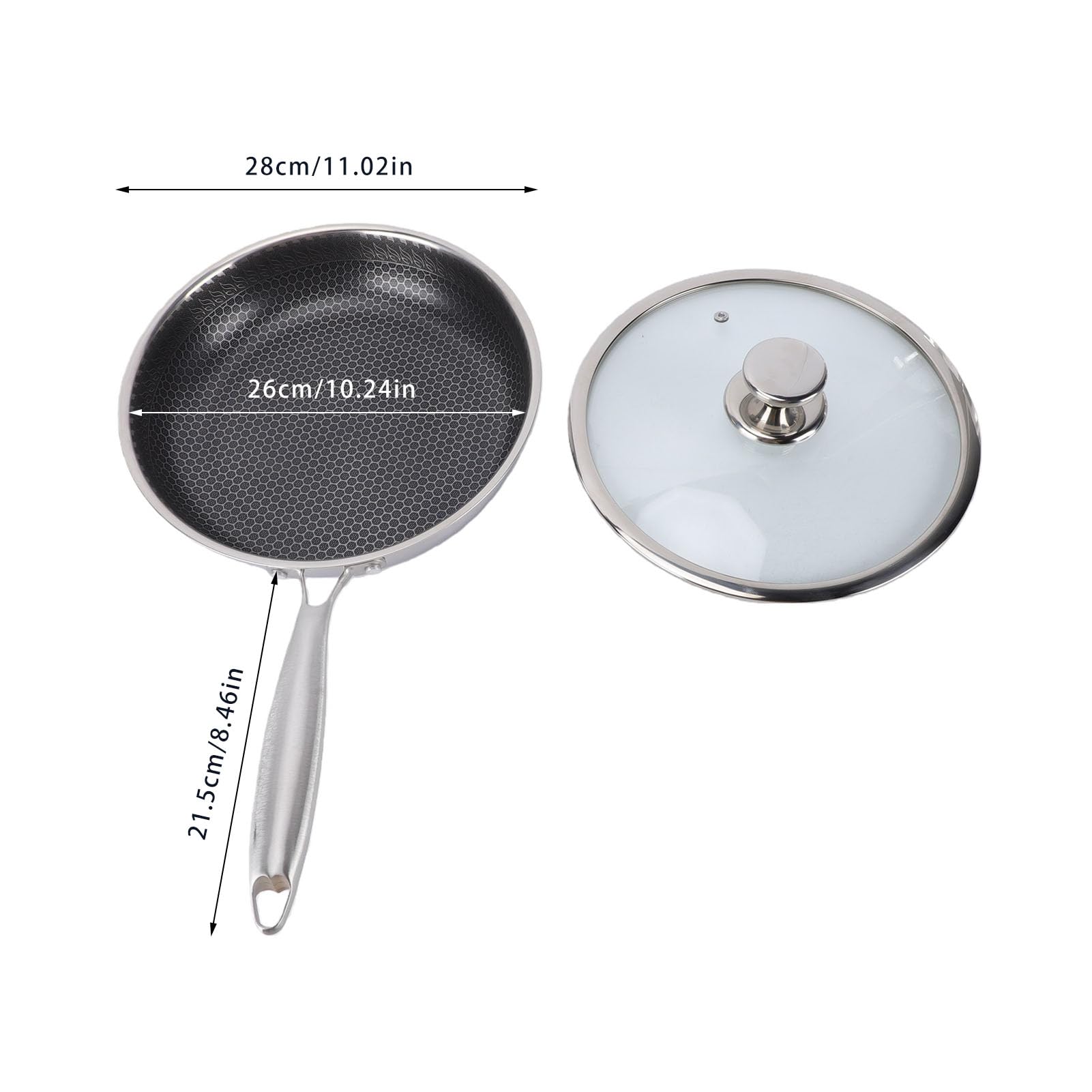 Wok z Płaskim Dnem, Stal Nierdzewna 316, Indukcyjny, 28 Cm
