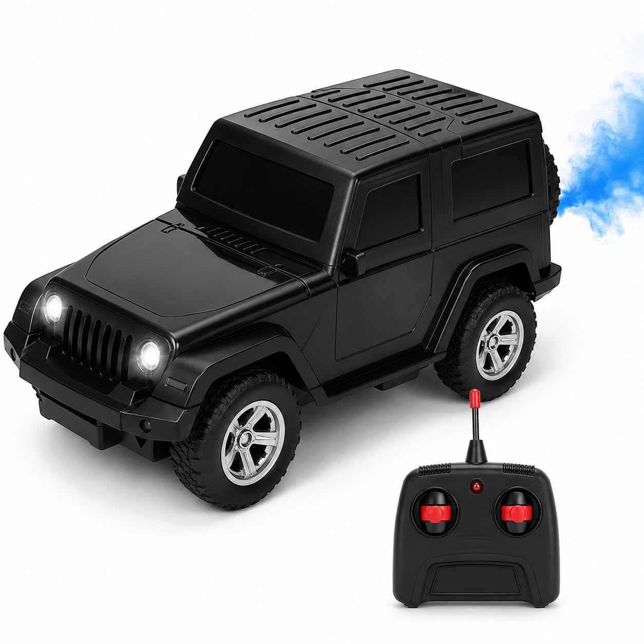 Gooyo GY-9850SP Hi-Speed Rechargeable Remote Control Thar Car Toy with Music & Smoke Feature | User-Friendly RC Car for Kids | Black | in-Built Battery | Gift Box Pack | Musical RC Car Toy-image-38