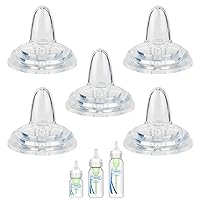 Vista 1 de Sippy Nipple for Dr. Brown's Narrow Bottle & Sippy Spout Bottle, Soft 100% Silicone Baby Bottle Straw Nipple, 6m+, 5 Count