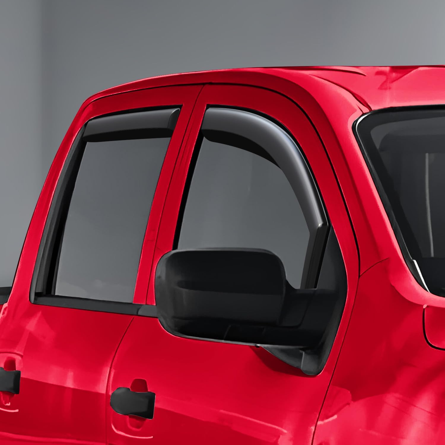 Voron Glass in-Channel Extra Durable Rain Guards for Nissan Titan 2017-2024 Crew Cab, Window Deflectors, Vent Window Visors, 4 Pieces - 200589