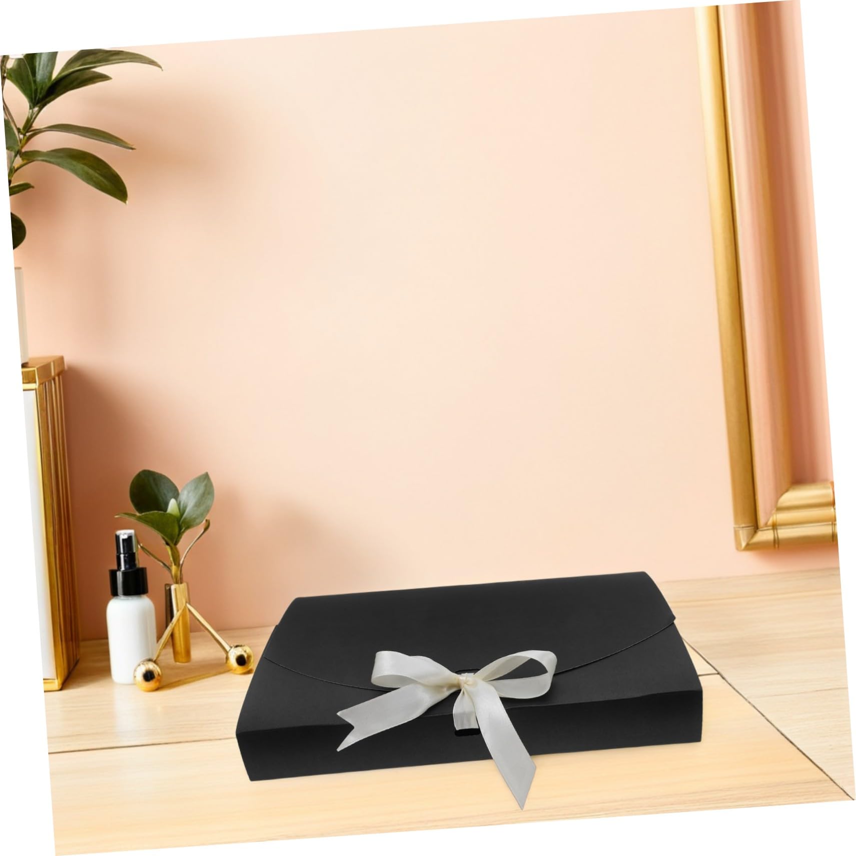 HEALSOPTHY 20 Stück Geschenkverpackung Geschenkbox Schwarz mit Schleife Papierverpackung für Schals Unterwäsche Hemden Handtücher Wiederverwendbare Verpackung für Geburtstag Hochzeit Party