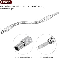 Vista 4 de uxcell 1/4" Brocas suaves del destornillador del eje de extensión flexible del eje 656.2 ft m de la broca de la extensión del hex