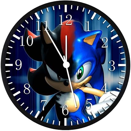 Borderless Black Frame Super Sonic Wall Clock Large 12 inch Clear Face Silent Non Ticking Nice for