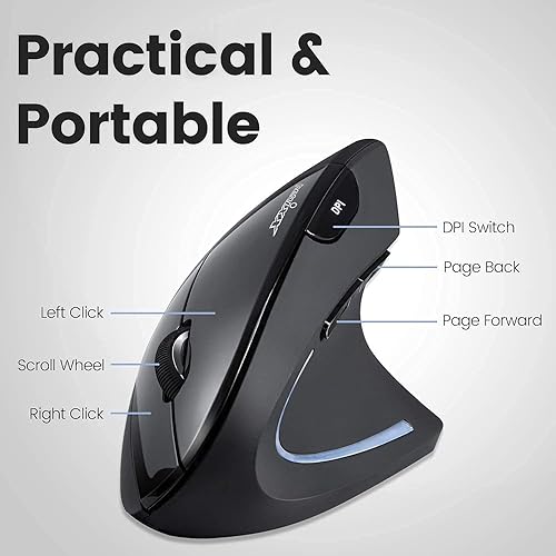 Miniatura 7 de Paquete ergonómico PERIBOARD-612 Teclado ergonómico inalámbrico con ratón vertical inalámbrico PERIMICE-713