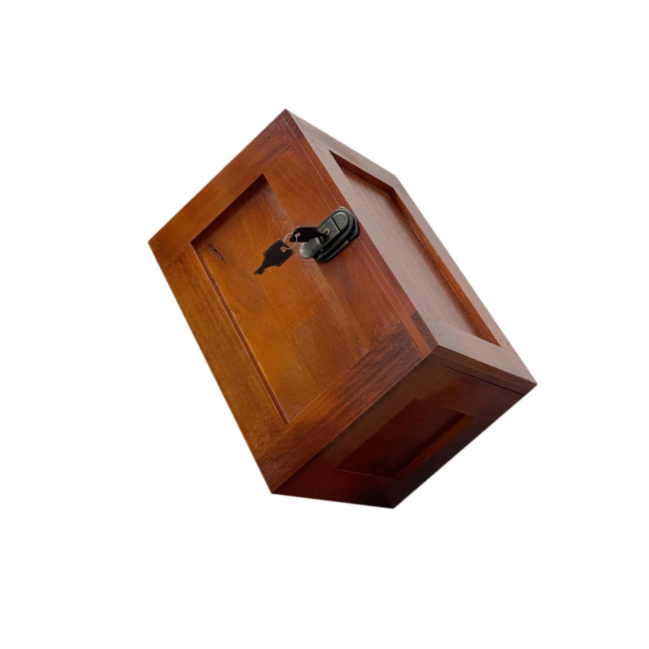 PIXZCSA Lockable Keepsake Chest Wooden Storage Box For Crafts And Decorations Keepsake Box Gift Desktop Storage Organizer