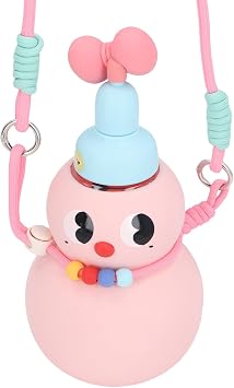 Fafeicy Kids Water Bottle with Straw Plastic Cartoon Water Bottle 720ML Gourd Shaped Pink Drinking with Strap for School Playground Travel Children