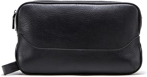 YIORYO Neceser para hombre, bolsa de afeitado de cuero para hombres, bolsa de aseo de cuero para hombre, kit de cuero Dopp para hombres, bolsa de