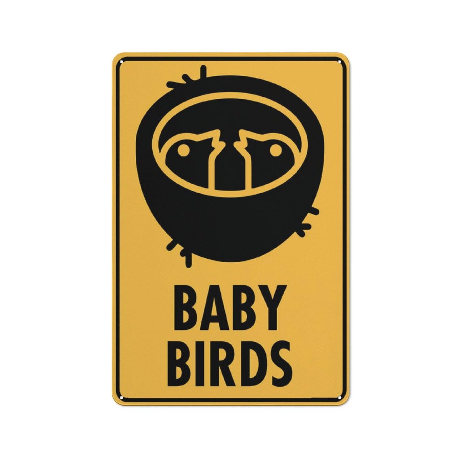 peiyeety Baby Birds Sign - 8"x12" Rust Free Aluminum, Outdoor/Indoor For Home/Business/Yard