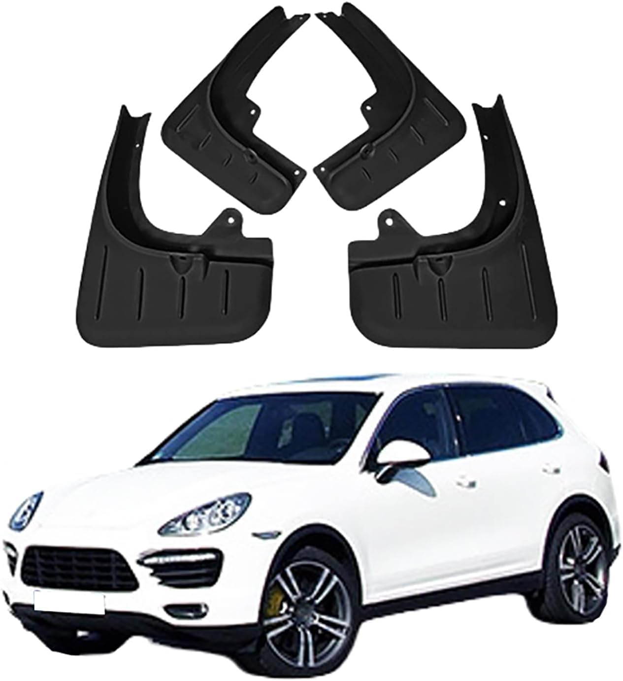 NYSLDSCO 4Pcs Premium Mud Flaps for Porsche Cayenne 2011-2017 Front and Rear Splash Guards Durable Mudguards Protection Against Road Debris