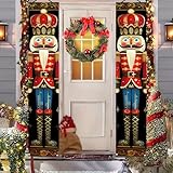 BlissYard Nutcracker Christmas Porch Banner Decorations 71 x 12 Inch Soldier Model Nutcracker Banners Front Door Hanging Banner Entryway Xmas Winter for Wall Fireplace Party Holiday Home Kids Decor