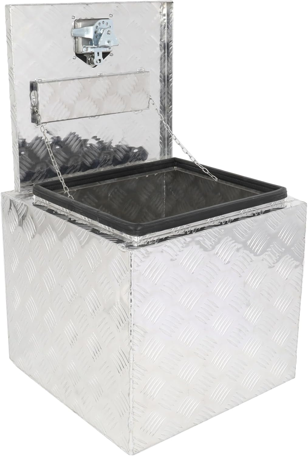 SCITOO 18-Inch Silver Heavy Duty Aluminum Truck Bed Tool Box For Pick Up Truck Bed RV Trailer Tool Box With Lock and Keys For Rectangle Plate Waterproof Underbody Toolboxes