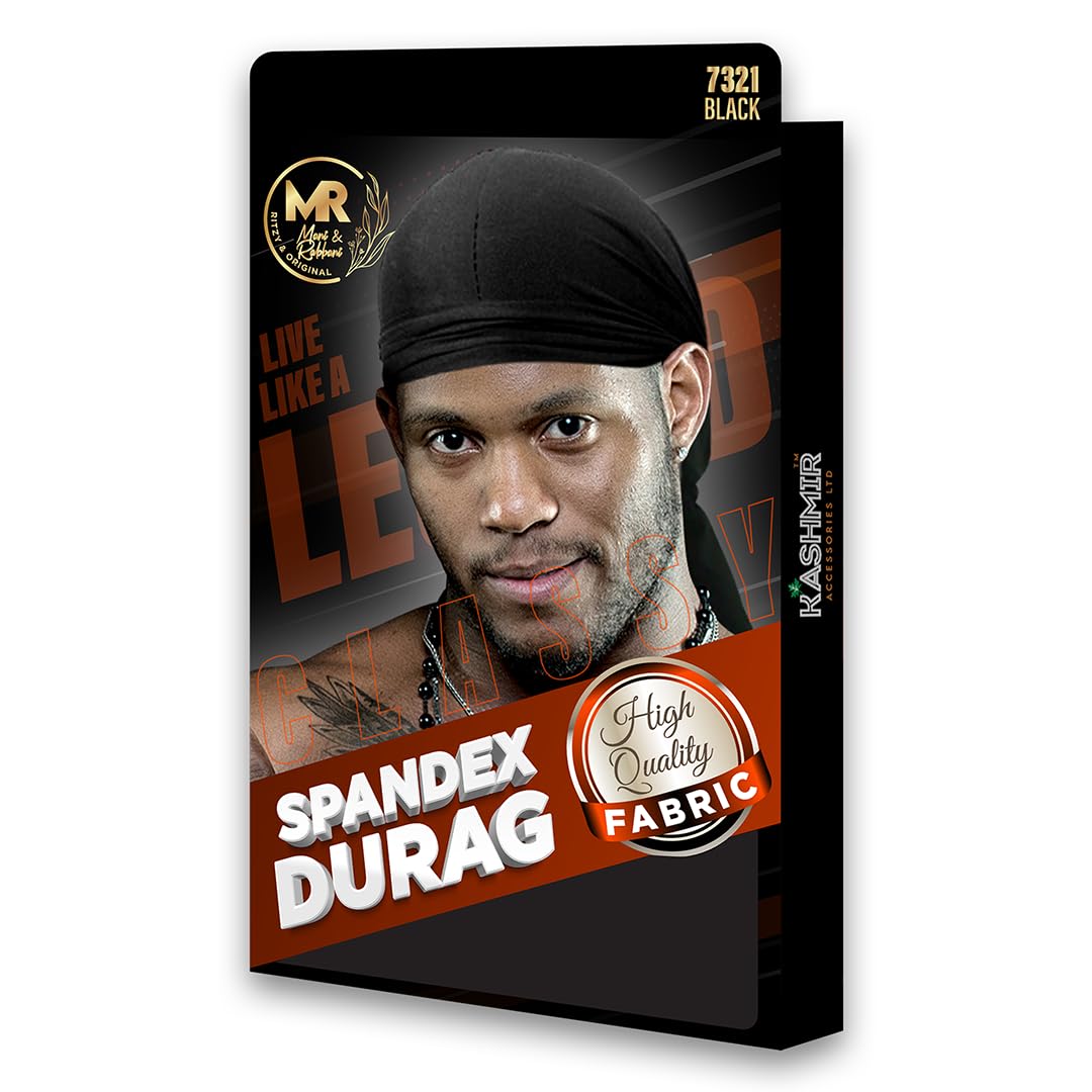Kashmir Accessories Ltd Men's Black Classy Spandex Durag - 7321