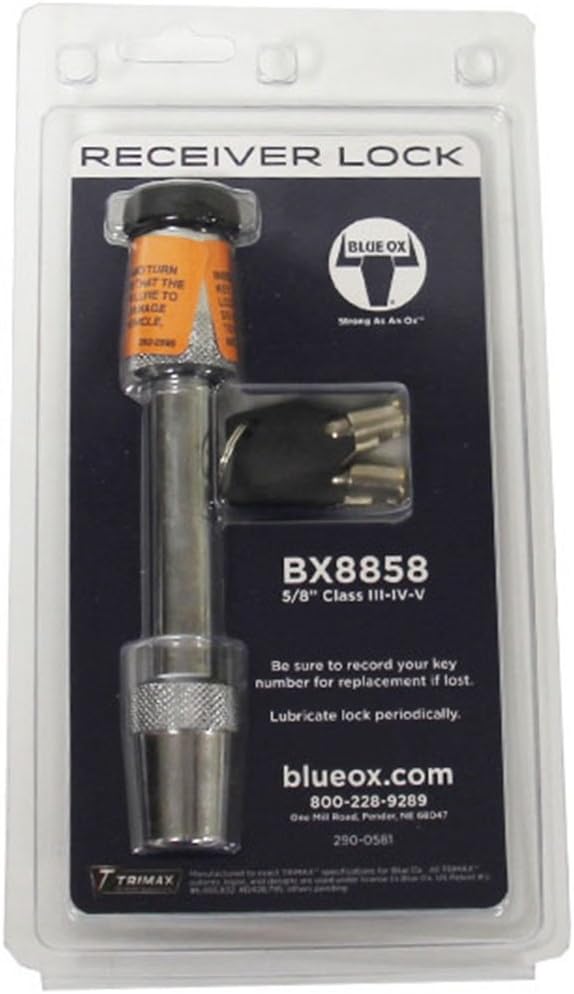 Blue Ox BX8858 5/8" Receiver Lock for 2" receivers
