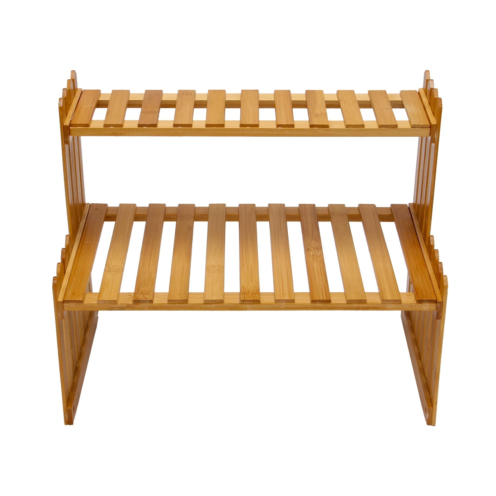Frefgikty 2 Layers Bamboo Storage Rack Kitchen Spice Jar Bottle Seasoning Rack Decoration Organizer Shelf Home Desktop Racks