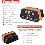 Vgate OBD2 Bluetooth Scan Tool, ELM327 Bluetooth OBDII Diagnostic Scanner, Auto Car Code Reader, Vehicle Fault Code Scanner for Android & iOS Auto Sleep Updated Version (Orange)