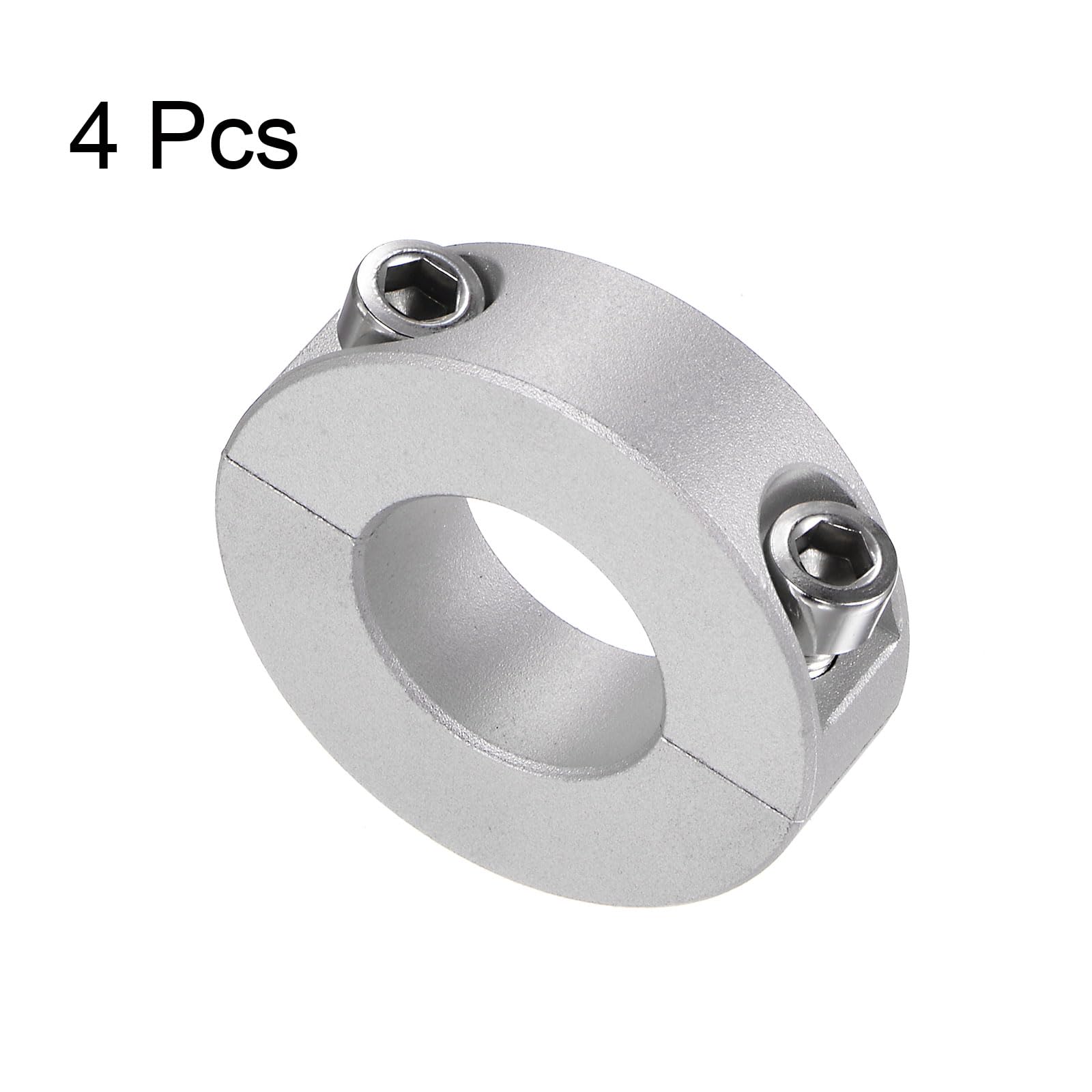 sourcing map 4pcs Double Split Shaft Collar for 20mm Shaft Set Screw Clamp On Collars, 40mm OD, 12mm Width, for Stoppers, Position, Hold Timing Riemenscheiben, Werkzeugmaschinen, Industrie, Eloxierung
