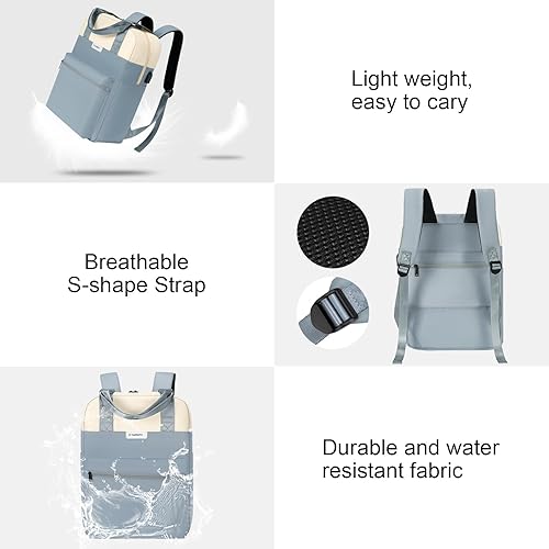 Miniatura 5 de Mochila convertible para mujer, mochila para laptop, resistente al agua, bolsa casual abierta, para trabajo, computadora, universidad, escuela, se