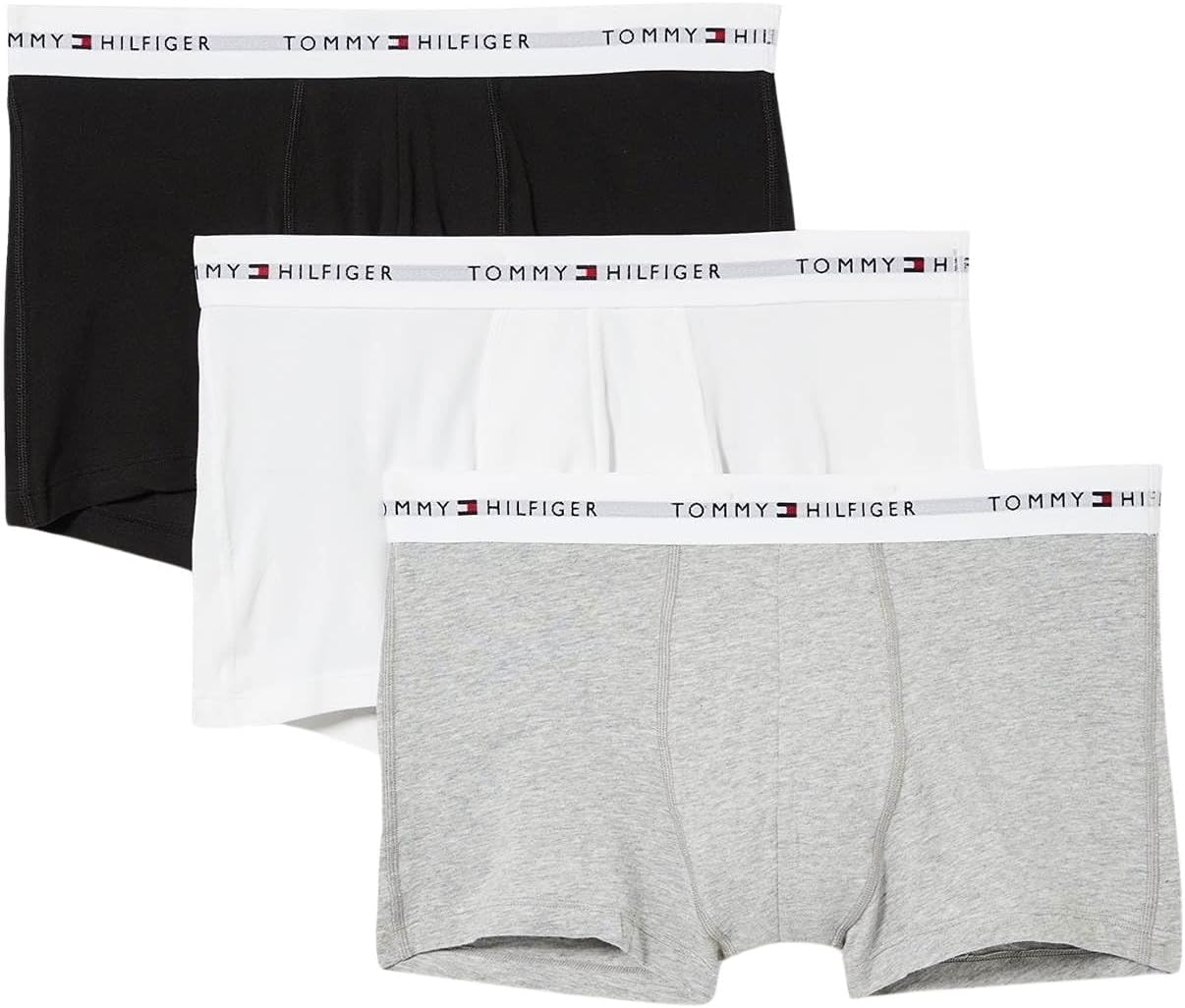 Tommy Hilfiger Men's 3 Pack Signature Cotton Essential Trunks, Multicoloured, L