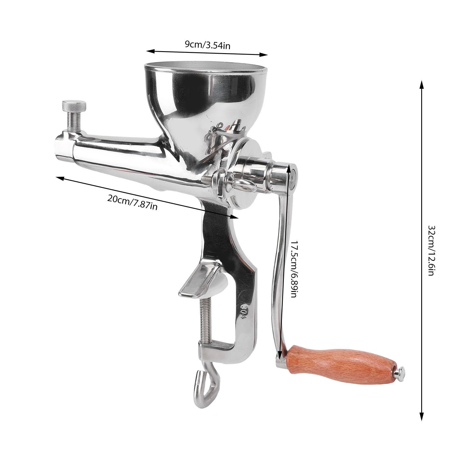 Fockety Estrattore di succo manuale per erbas di grano, estrattore di succo portatile a manovella in acciaio inossidabile resistente con morsetto da scrivania, spremiagrumi manuale