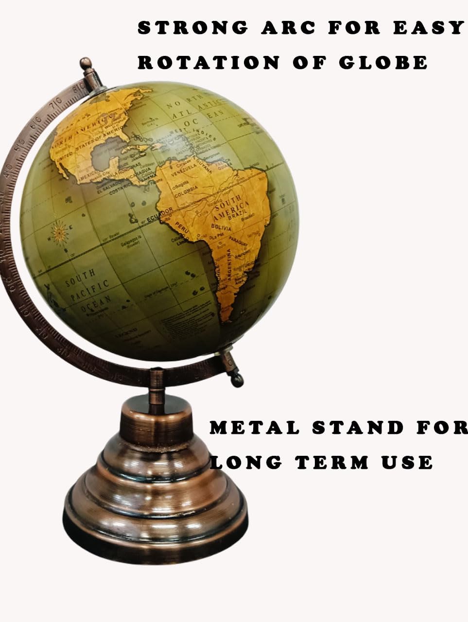 Cosmic Globe Exports Rotating World Globe 8 Inch with Metal Arc and Stand for Home Décor, Office Decor and Decorations items,Study Table decor Items, Birthday, Party Gifts and Anniversary. 1