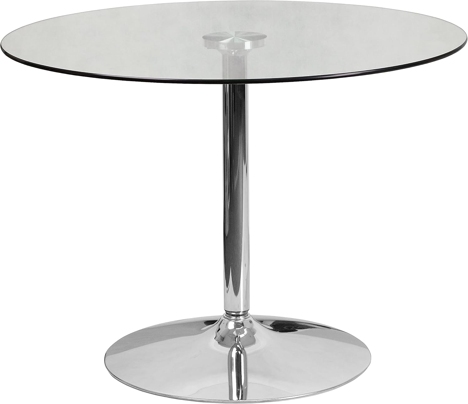 Flash Furniture Hills 39.25'' Round Glass Dining Table with 29''H Chrome Base