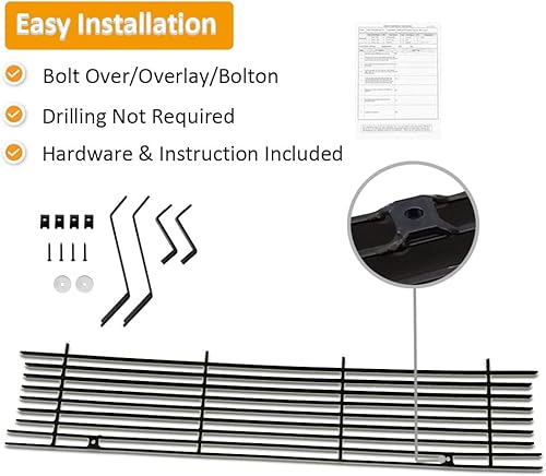 Miniatura 5 de Parachoques delantero negro para Ford F-250F-350F-450F-550 SD Billet Grill Insert para 11 12 13 14 15 15 2012 2013 2014 2015 f250f350f450f450 F5500