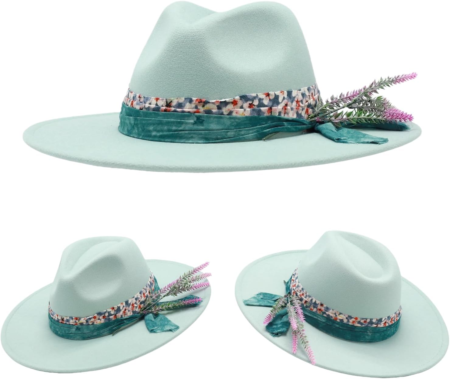 OIERFE Fedora Hat for Men & Women - 3.34 Inch Wide Brim Hat for Outdoor,Original Design Felt Hat with Gift Ready Packaging - Image 5