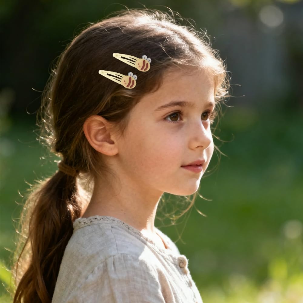 12pcs Bees Hair Clips With Hair Ties For Women Cute Mini Bee Snap Hair Pins Water Drop Non Slip Hair Barrettes small Hair Accessories For Girls - Image 4