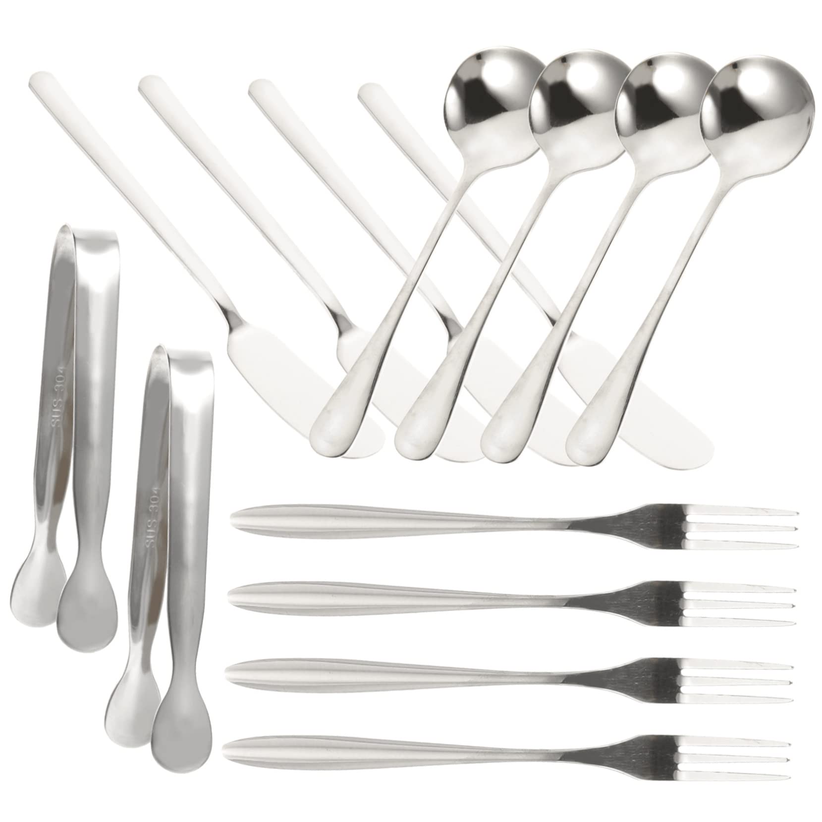 Cabilock Ergonomic Cheese Knife Set 4-piece Set Dessert Spoon Coffee Spoon Serving Spoons and Cheese Fork for Cheese Supplies