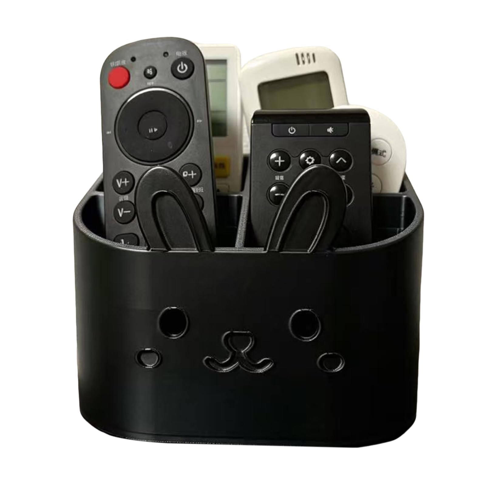 Glifora 3D Printed Remote Control Holder - Animal Design Storage Box for Desk, 4-Compartments TV Remote Caddy Desktop Organiser