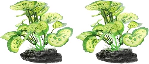 LUOZZY 2 unids planta artificial decoración acuario Goldfish ocultar planta modelo pecera decoración