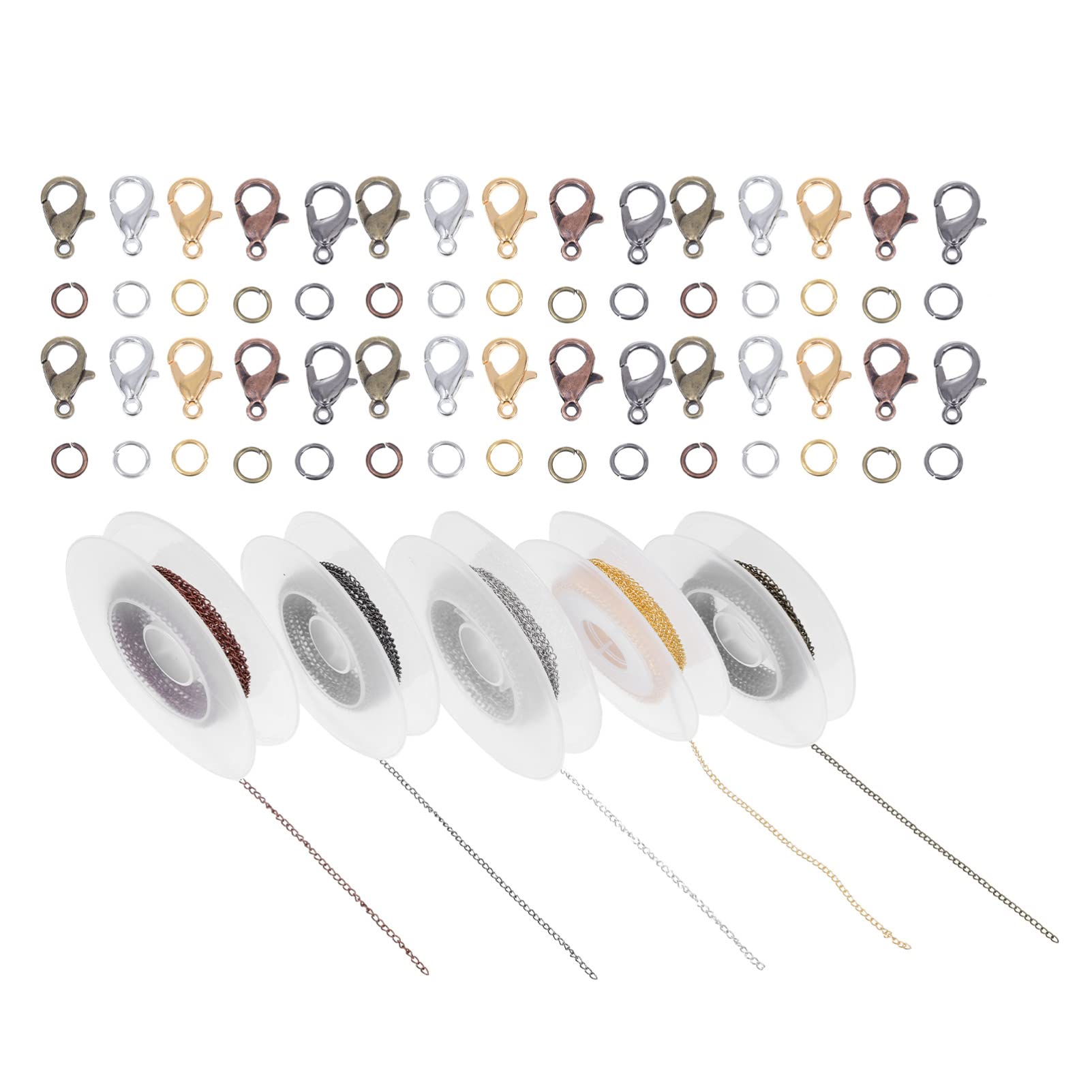 Colgante 2 Piezas para Pulsera Suministros extraíbles Cadenas Joyería Hebillas Salto Conexión Cierres Collares (como se muestrax5pcs 300X0.3cmx5pcs)