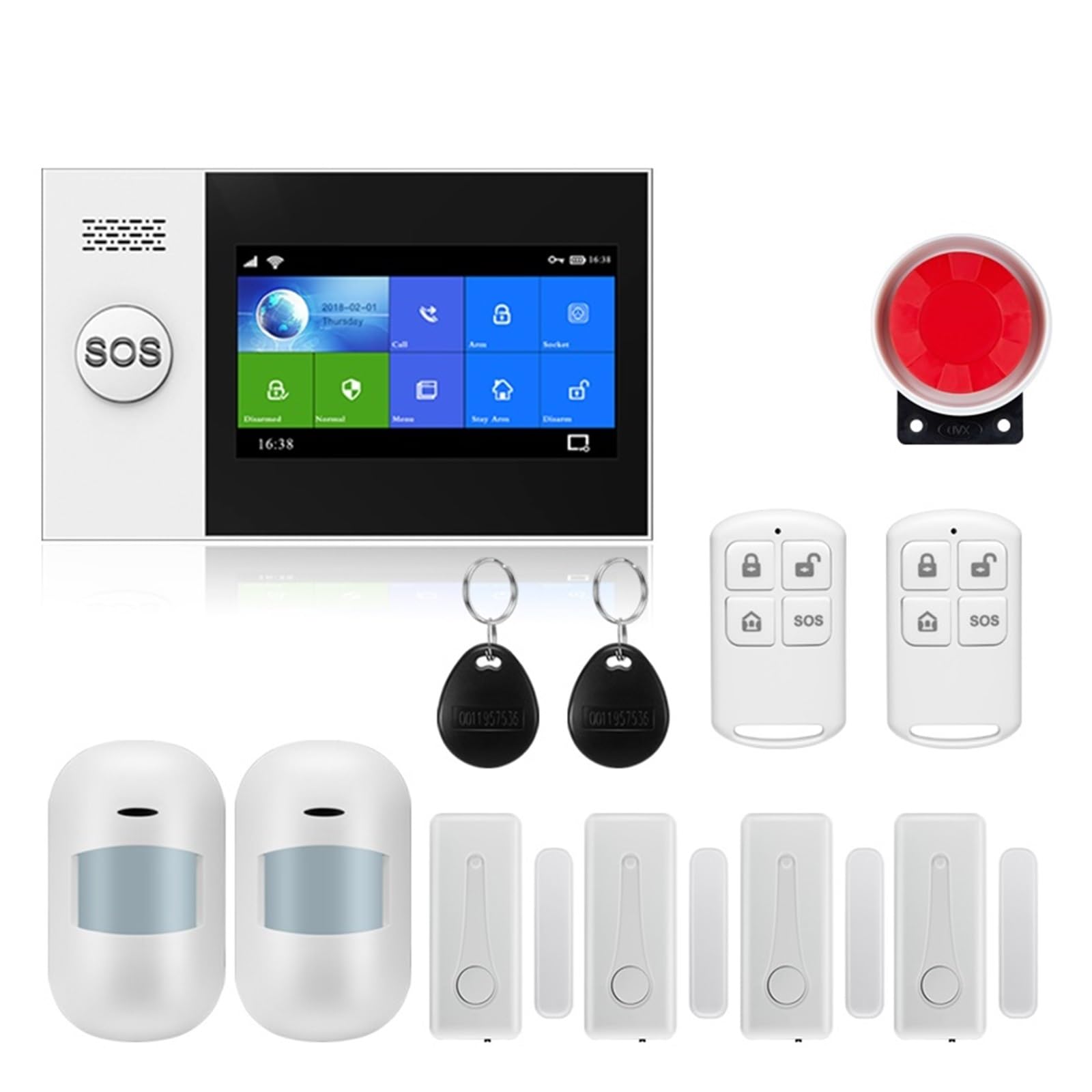 CUDTAPI Alarm System For Home Burglar Security 433MHz Tuya GSM Wireless App Control(W4B4)