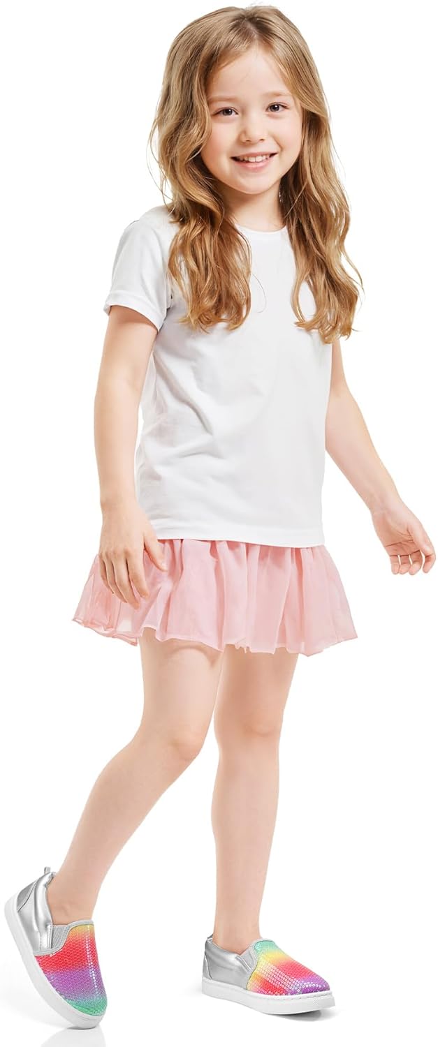 K KomForme Toddler Sneakers for Girls Boys Slip On Canvas Walking Shoes 3 Big Kid Rainbow Sequin image 7 of 8 B0DK52XW3L