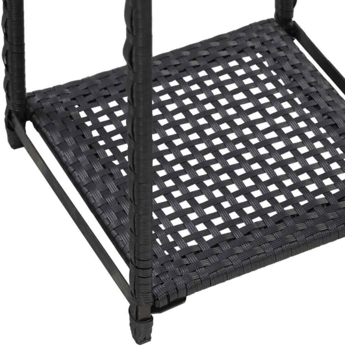 Storage Shelf Black 11.8" X11.8" X47.2" Poly Rattan