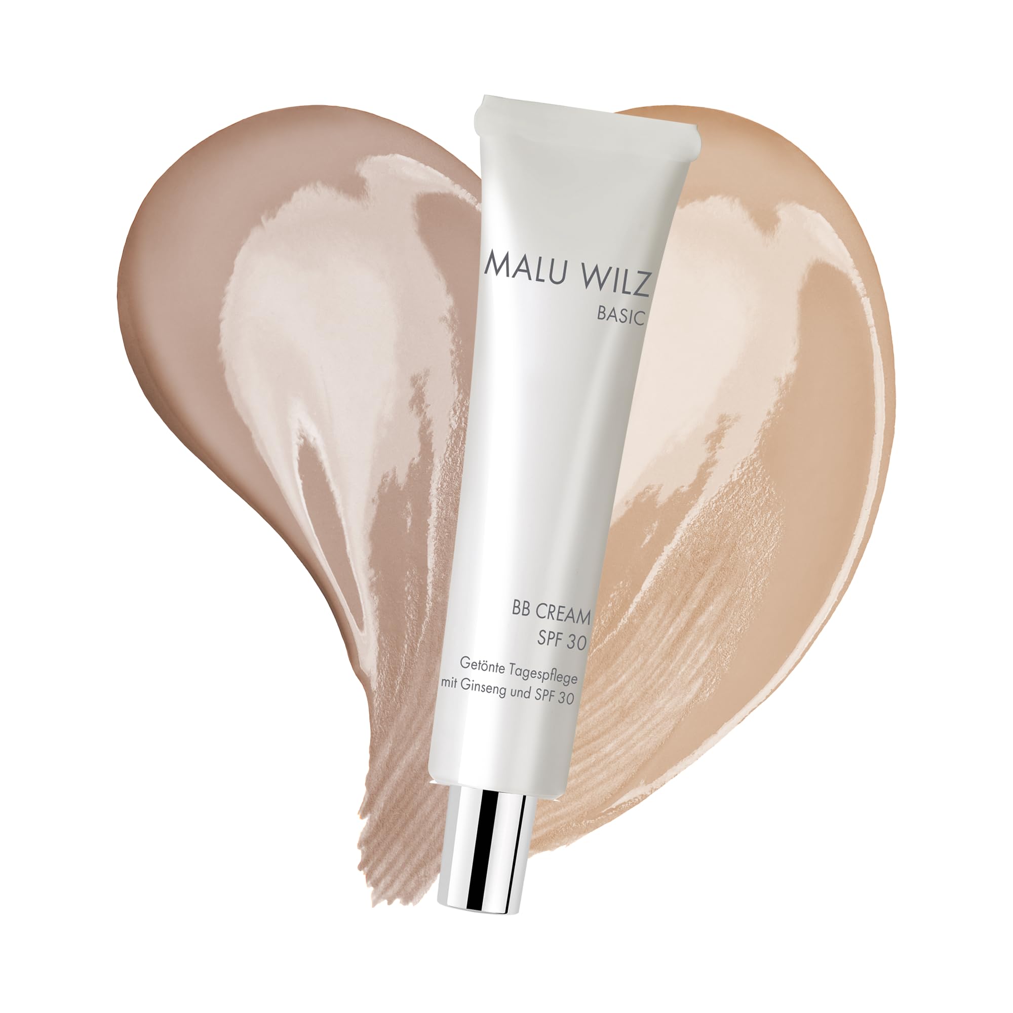 Malu Wilz Basic BB Cream, Getönte Tagespflege mit Ginseng, SPF 30 Sonnenschutz, Seidig Leichtes Finish, Für Alle Hauttypen (mittel)