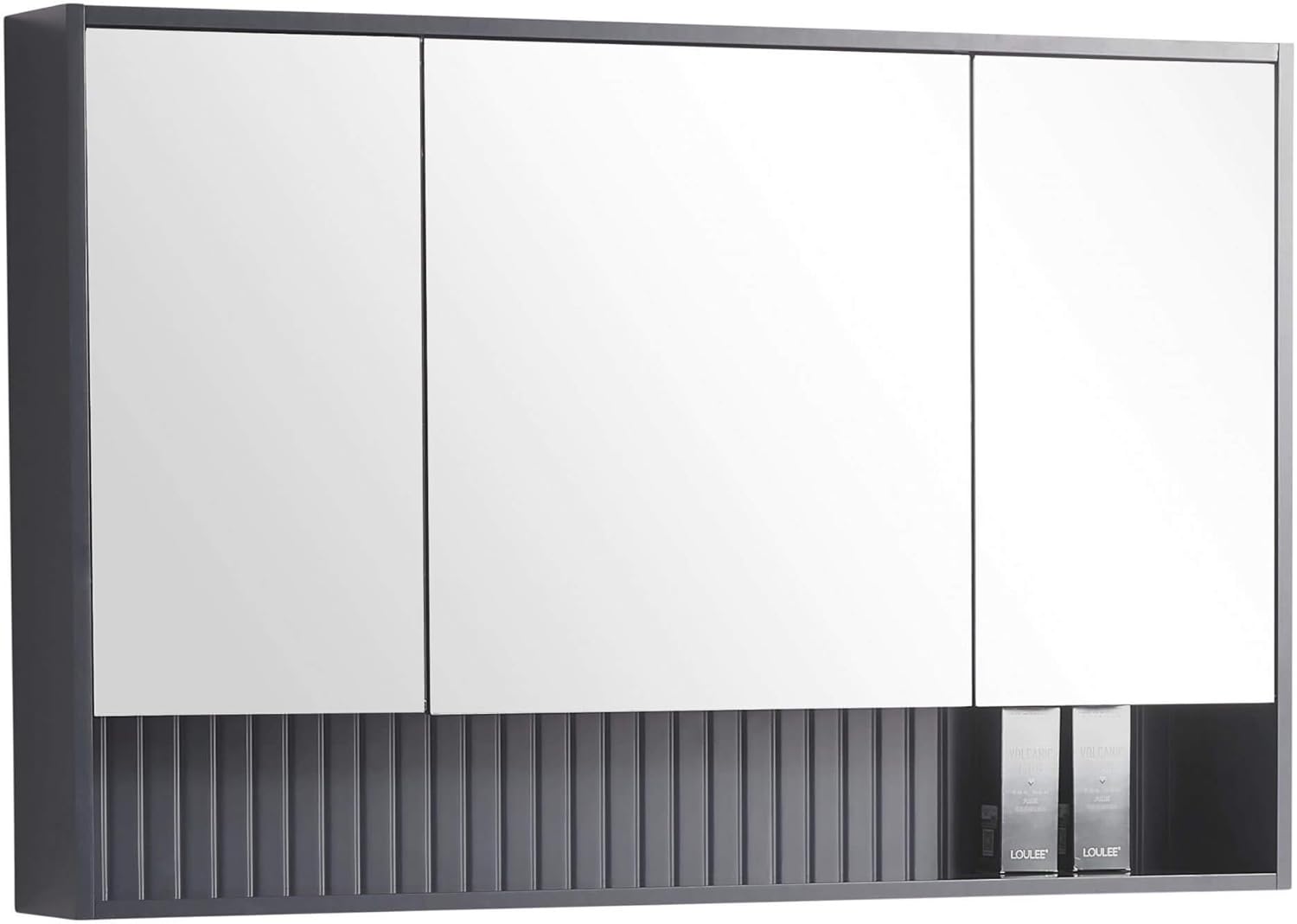 Fine Fixtures Venezian Bathroom Medicine Cabinet, Medicine Cabinets for Bathroom, Rock Gray Bathroom Medicine Cabinet Wall Mounted 22" Surface Mount