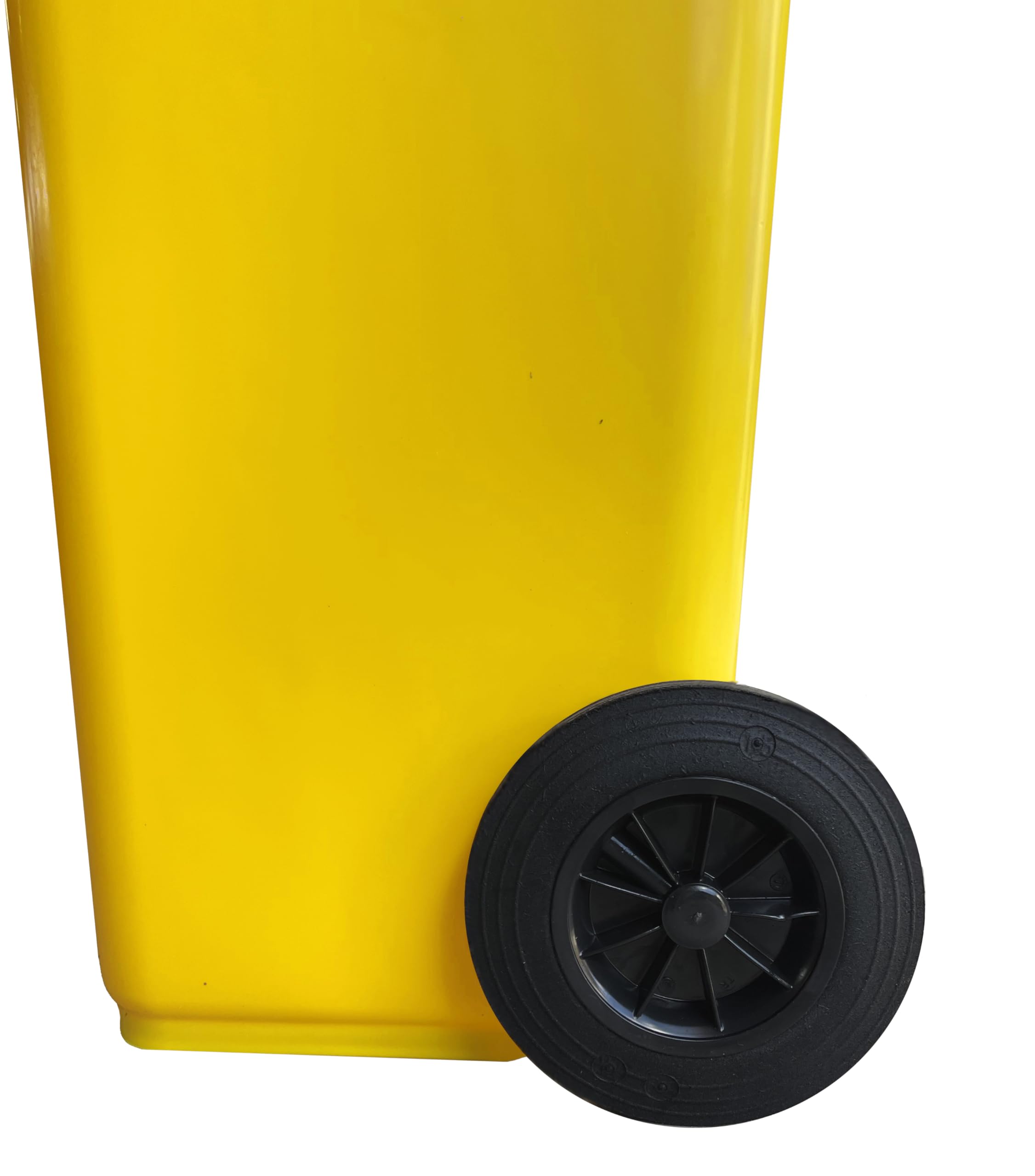 Mobil Plastic - Bidone Raccolta Differenziata 120 Litri con Coperchio e Ruote per Uso Esterno | Colore Giallo | Plastica Resistente | Certificato UNI EN 840