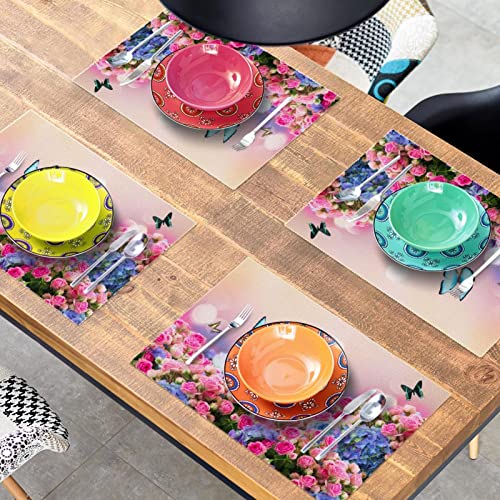 Sets de table thermorésistants Oxford papillons lot de 4 - 8